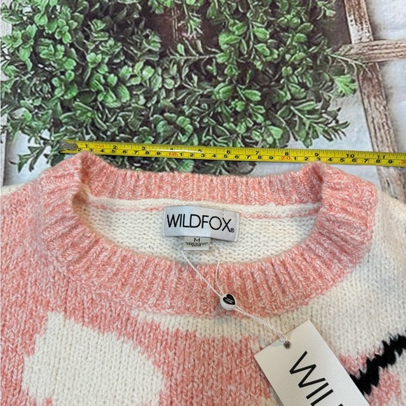 Wildfox Sable Fox knit cropped oversize sweater Size Medium soft and cozy visco - Picture 12 of 12
